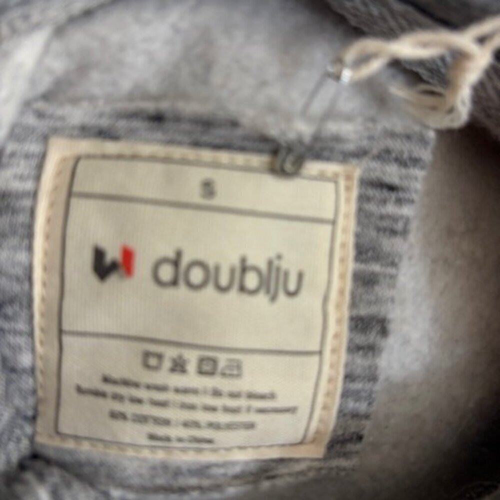 Doublju Hoodie Sweatshirt Dress Heather Gray Women's Small Drawstring NEW - Picture 4 of 7